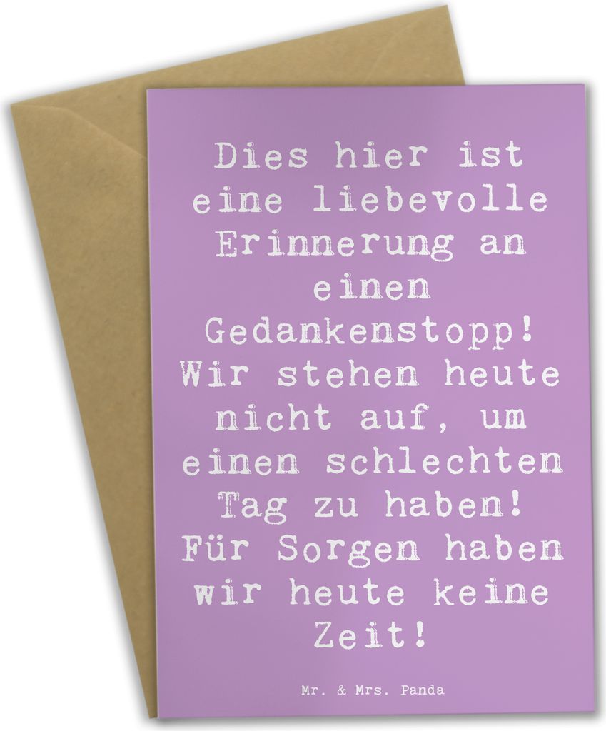 Mr. & Mrs. Panda Klappkarte Spruch Freude Erleben - Lavendeltraum - Geschenk, einladungskarten, dankeskarten, Lächeln, osterkarten, Zitat, hochzei...