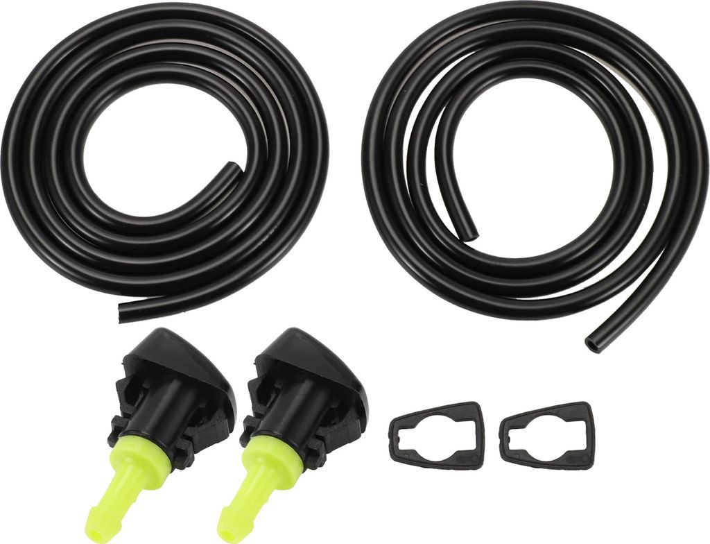 Windschutzscheibenwaschdüse für Dodg Grand Caravan 2008-2020 Nr. 5113049AA vorne Schwarz Grün mit Dichtung, 2 Stück 1,5 Meter Flüssigkeitsschl...