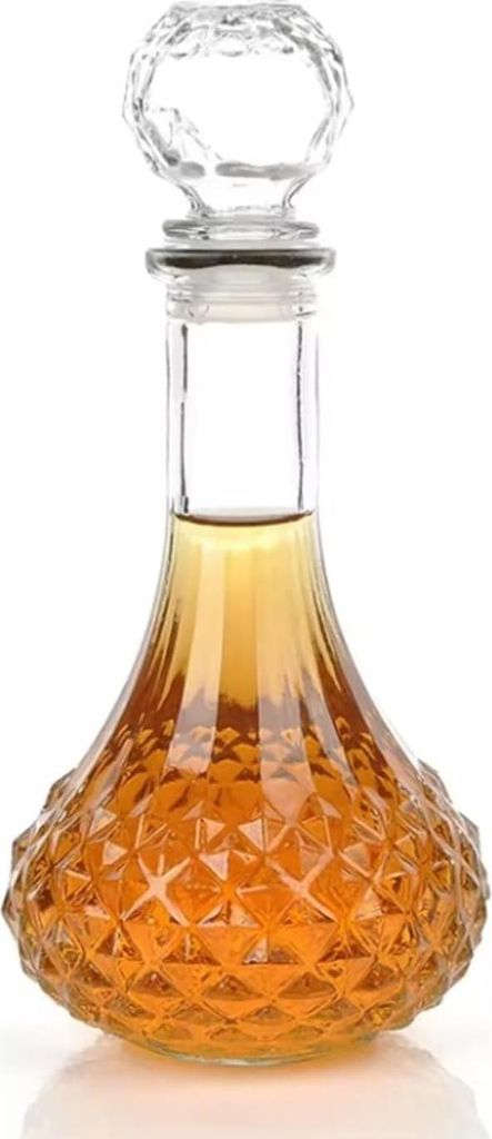 Dekorative Glaskaraffe 800 ml - Whisky Cognac Scotch Brandy Sherry - mit Glasverschluss
