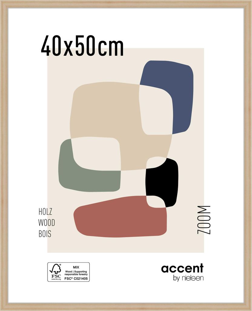 accent by nielsen Holz Bilderrahmen Zoom, 40x50 cm, Natur