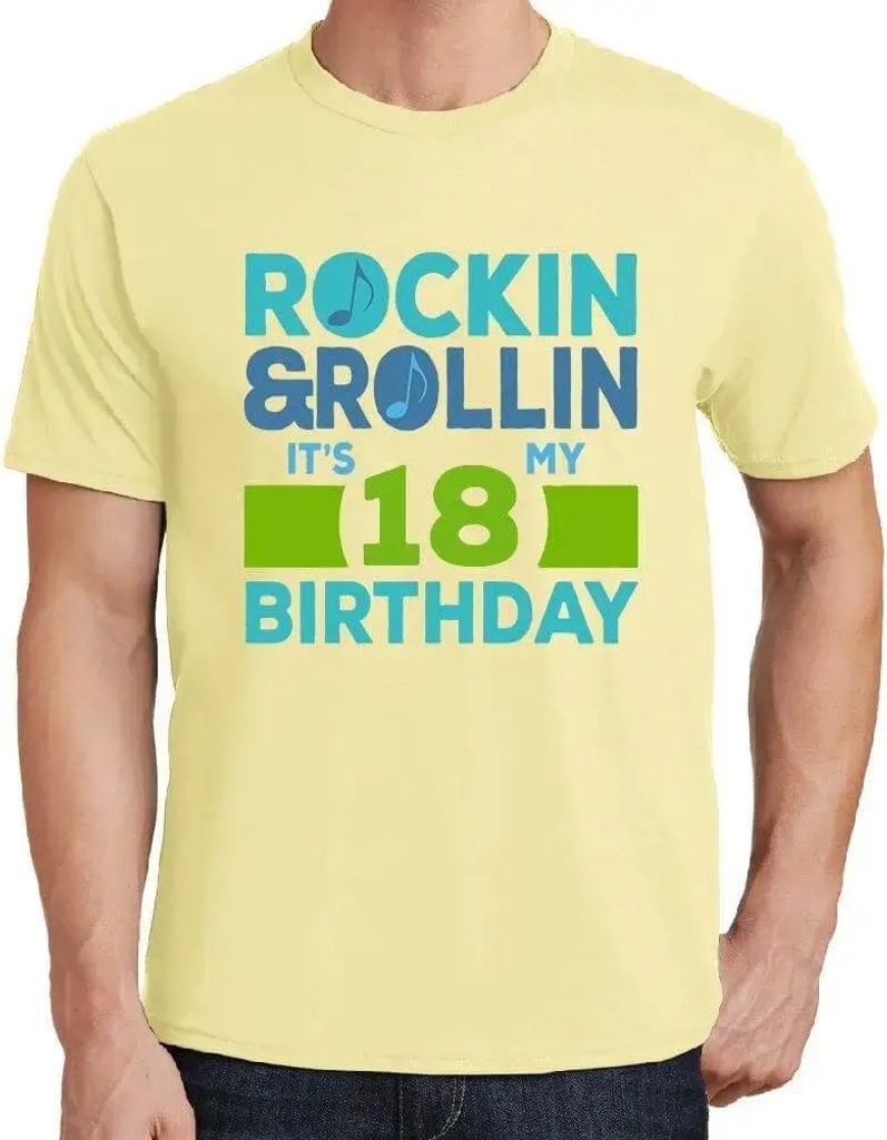 Herren Grafik T-Shirt Rockin' & rollin' es ist mein Geburtstag 18 – Rockin' & Rollin', It's My Birthday 18 – Geschenk 18. Geburtstag Jahrestag 18