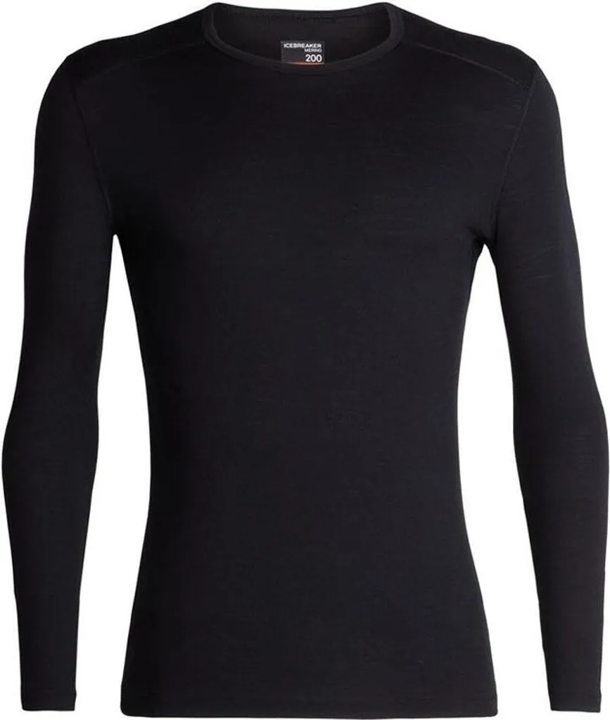 T-shirt Thermique Manches Longues en Laine Mérinos Noir Icebreaker XS
