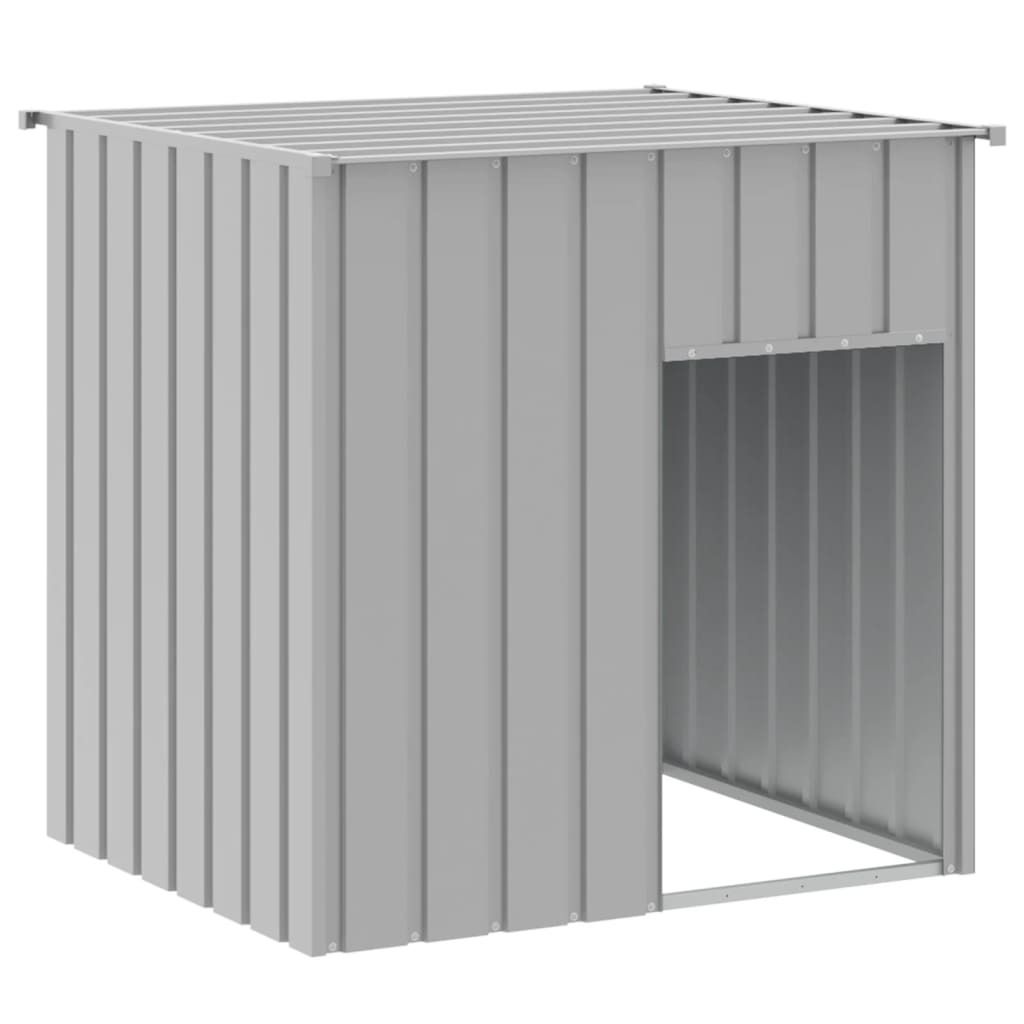 Niche pour chiens avec toit gris clair 110x103x109 cm Acier Image du produit 