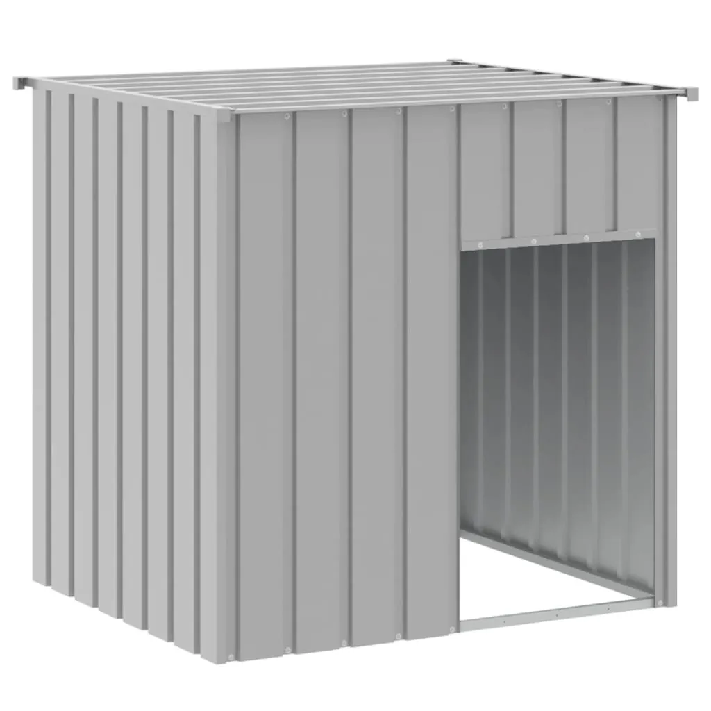 Cuccia per Cani Esterno 110x103x109 cm Acciaio Zincato Tetto Grigio