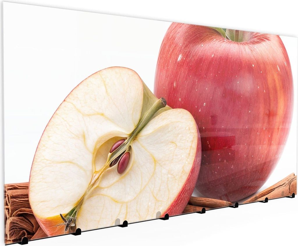 Wandgarderobe mit Magnetwand & Memoboard aus Glas Apfel mit Zimt