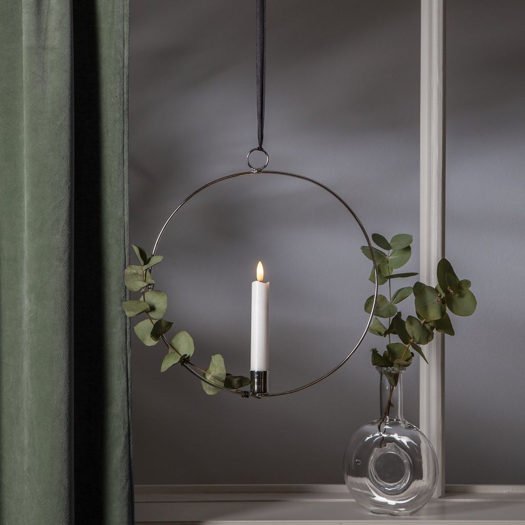 BEST SEASON LED Kerze Flamme mit Ring Ø28cm silber Zdjęcie produktu 