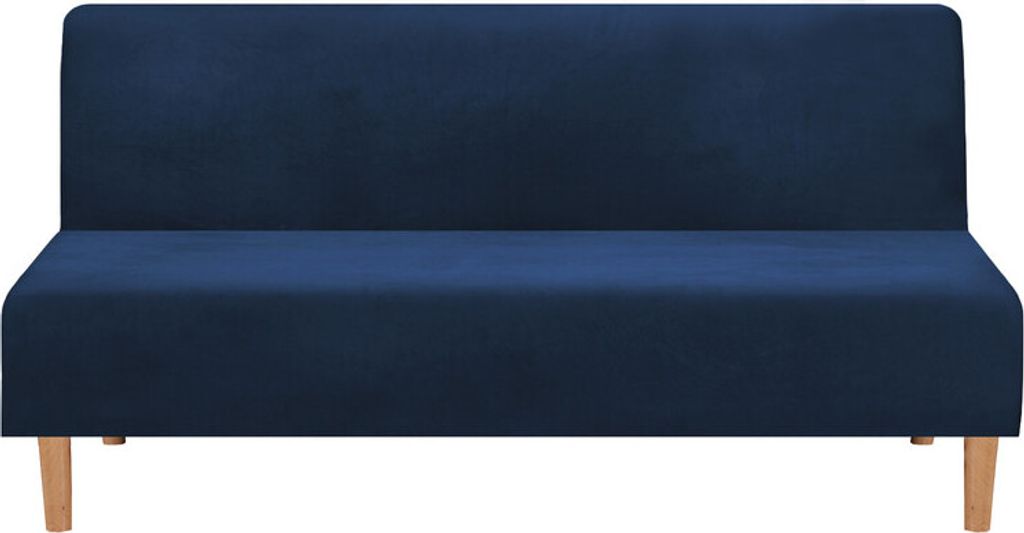 Samt Futon Bezug Armlose Sofabezüge, Schlafsofa Stretch Futon Couchbezug Sofa Schonbezug Möbelschutz, Navy blau