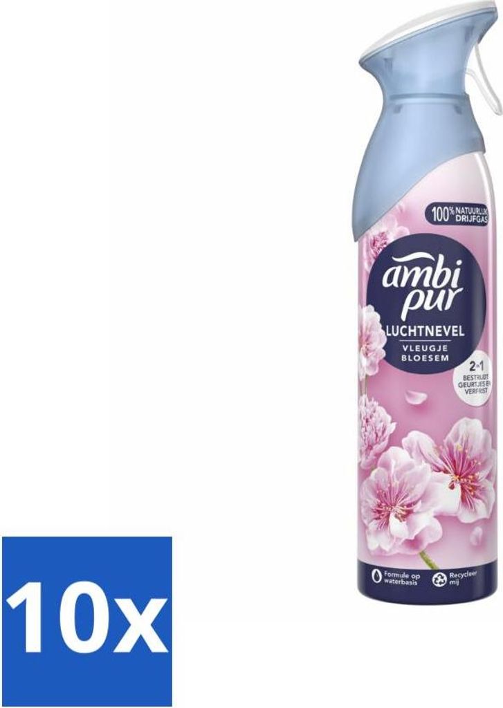 Ambi Pur - Air Effects - Lufterfrischerspray - Hauch von Blüte - 185 ml - Vorteilspack - 10 Stücke