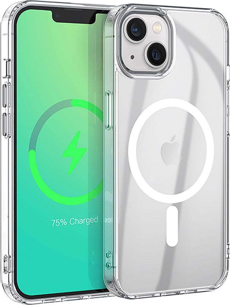 eSTUFF INFINITE OSLO transparente magnetische Hülle für iPhone 14, Material: 65% recyceltes PC, 21% recyceltes TPU, ES67141000