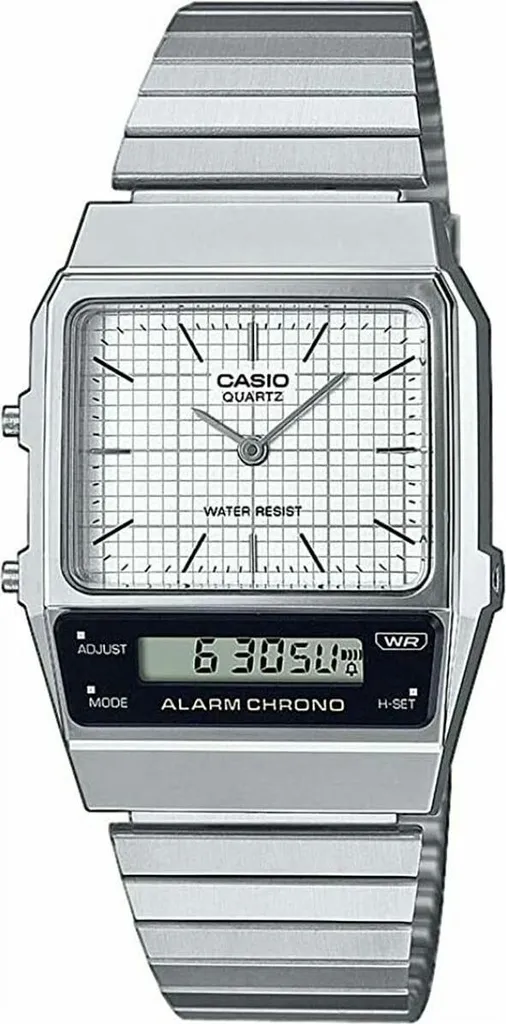 Montre Homme Mixte Casio - Design Rétro Argenté et Cadran Analogique