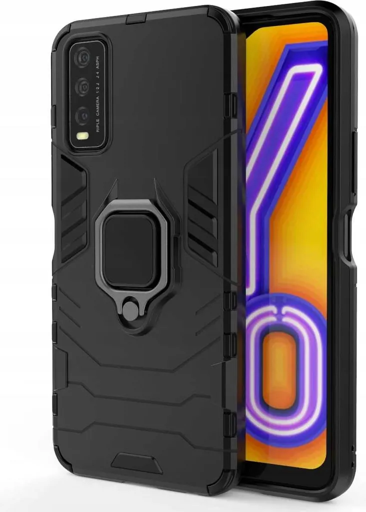Coque antichoc Vivo Y11s Noir avec support vidéo X-ring - SPACECASE