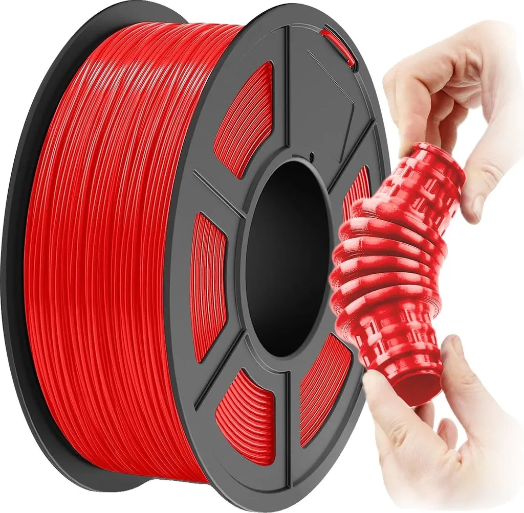 Filament TPU 1.75mm Flexible Rouge Anti-Bouchage pour Impression Réussie