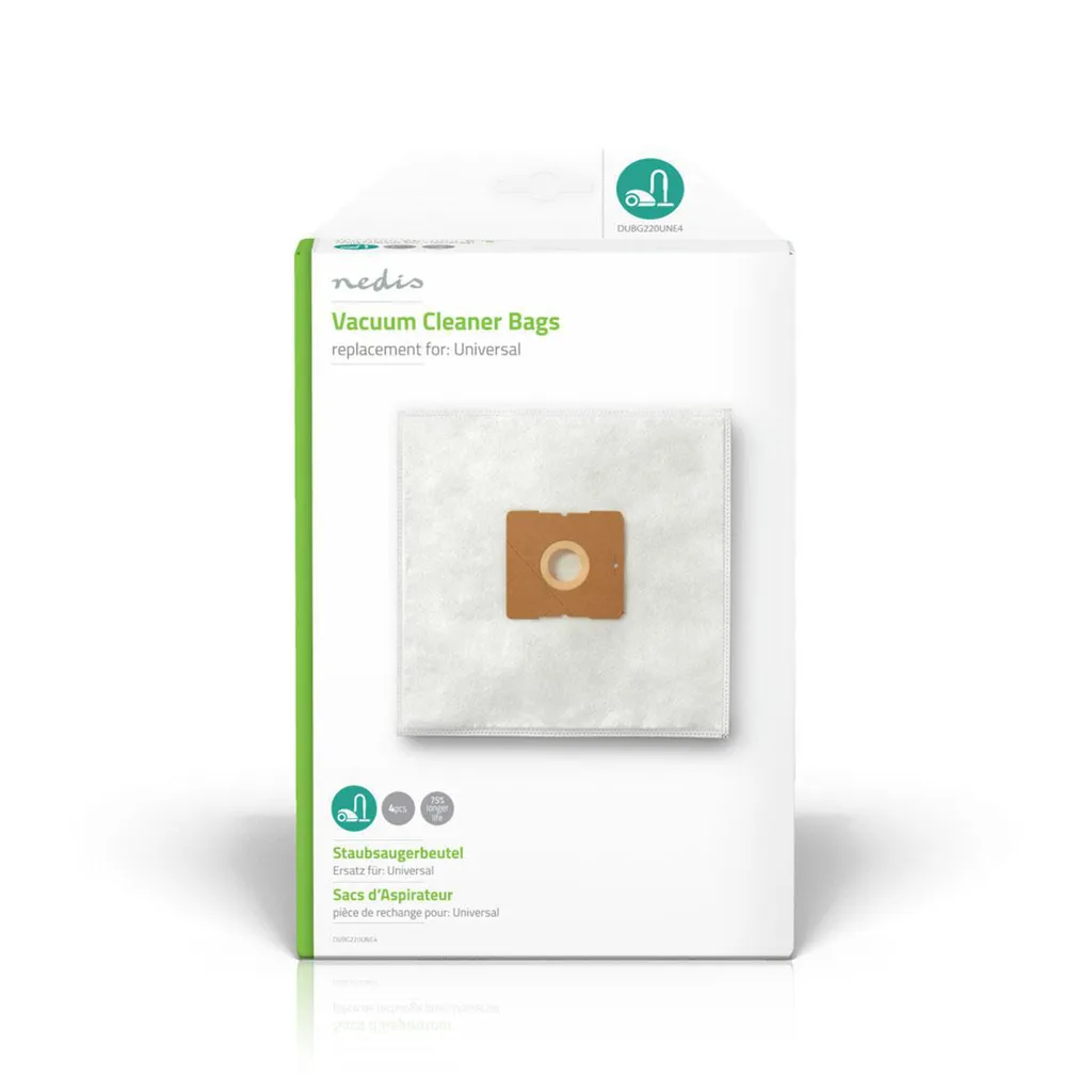 Sacs aspirateur universels blancs Nedis lot de 4 en tissu synthétique
