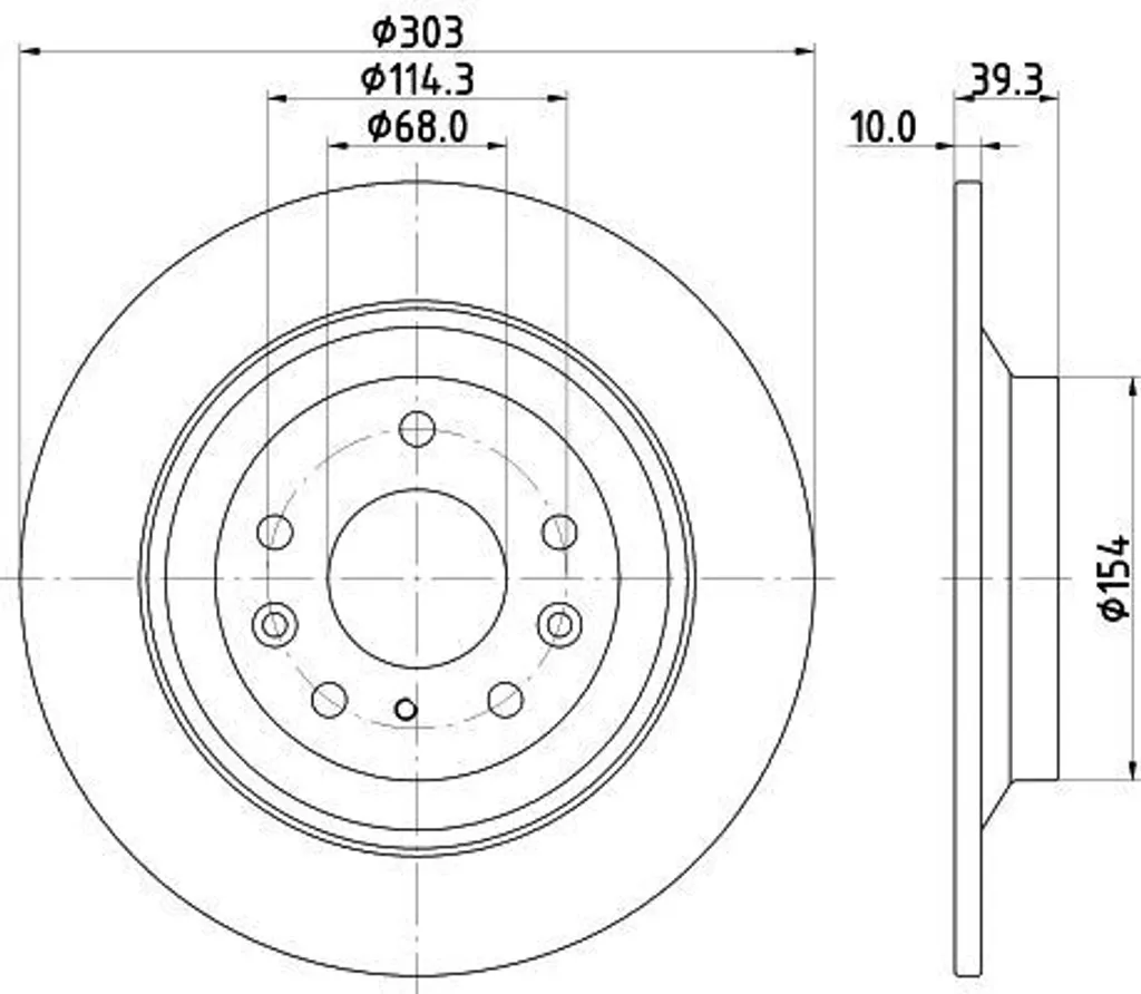 Disque de frein arrière pour Mazda CX-30 HELLA 8DD 355 133-481 Acier