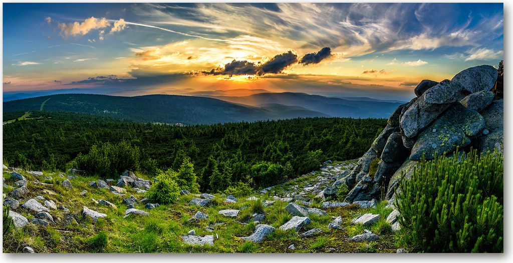 Tulup Küchenrückwand Spritzschutz aus Glas -100x50 -Spritzschutz auf gehärtetes GlasDeko Landschaften Bergpanorama