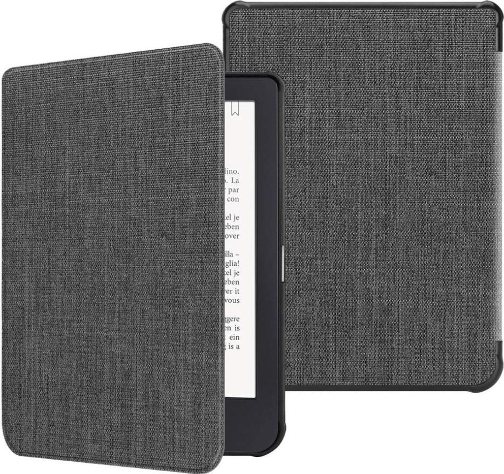 Fintie Hülle kompatibel mit Tolino Shine 3 eReader (2018) - Ultradünne Schutzhülle mit Ruhemodus und Magnetverschluss, Stoff dunkelgrau