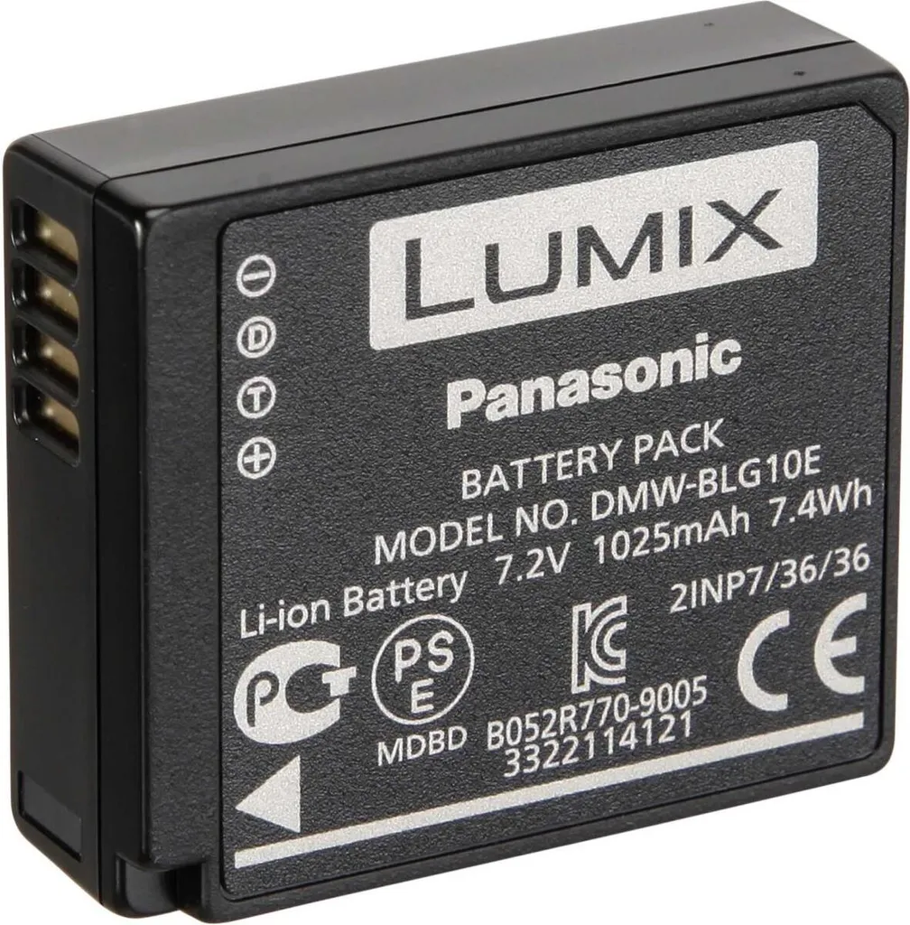Panasonic Batterie DMW-BLG10E Lithium pour Lumix LX100 TZ80 et GX80