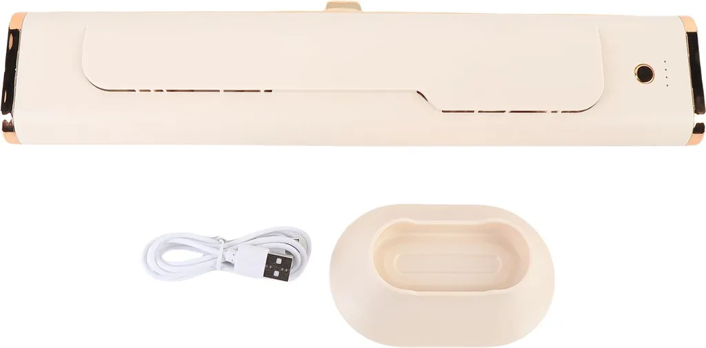 Ventilateur de table moderne beige sans pales - compact et silencieux