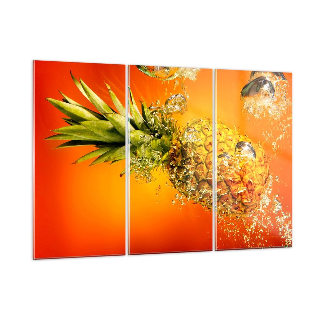 Bilder auf glas - Karibik ananas frucht gesund - 105x70cm - Glasbilder - Wandbilder - Kunstdruck - zum Aufhängen bereit - Wanddekoration aus Glas ...