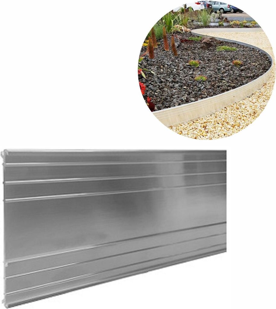 Ultra Starke Alu Rasenkanten Höhe: 10-14-24 cm, Länge: 1- 30 m | Beeteinfassung | Beetumrandung | Beetbegrenzungen, Width:14 cm,Quantity:15