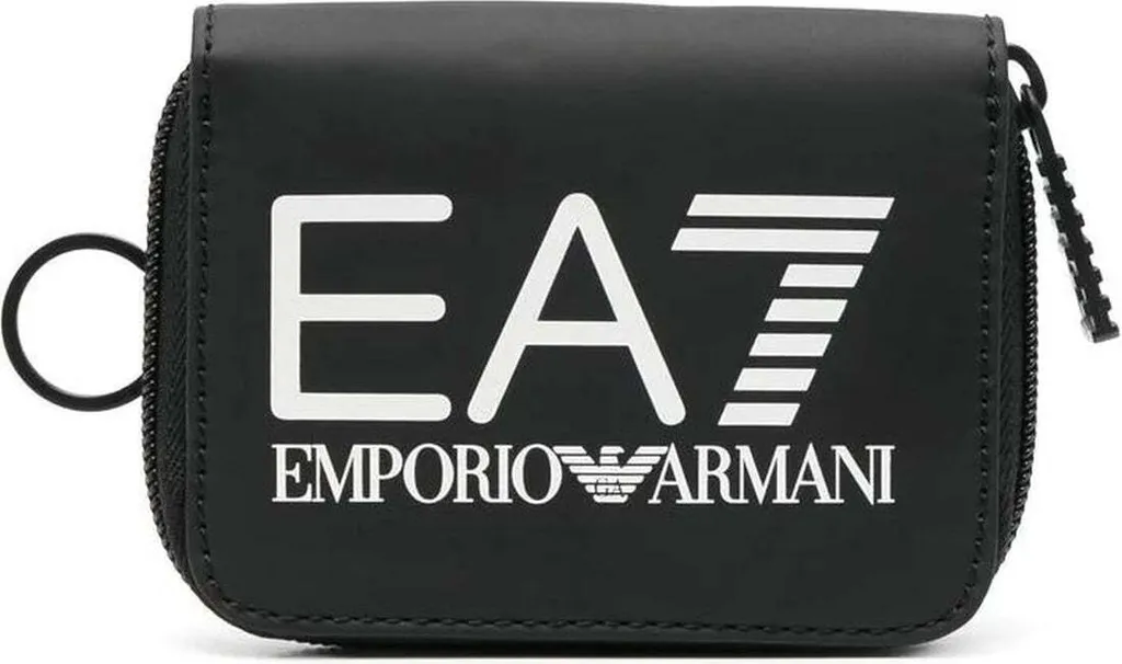Porte-monnaie EA7 uni noir en taille unique pour homme