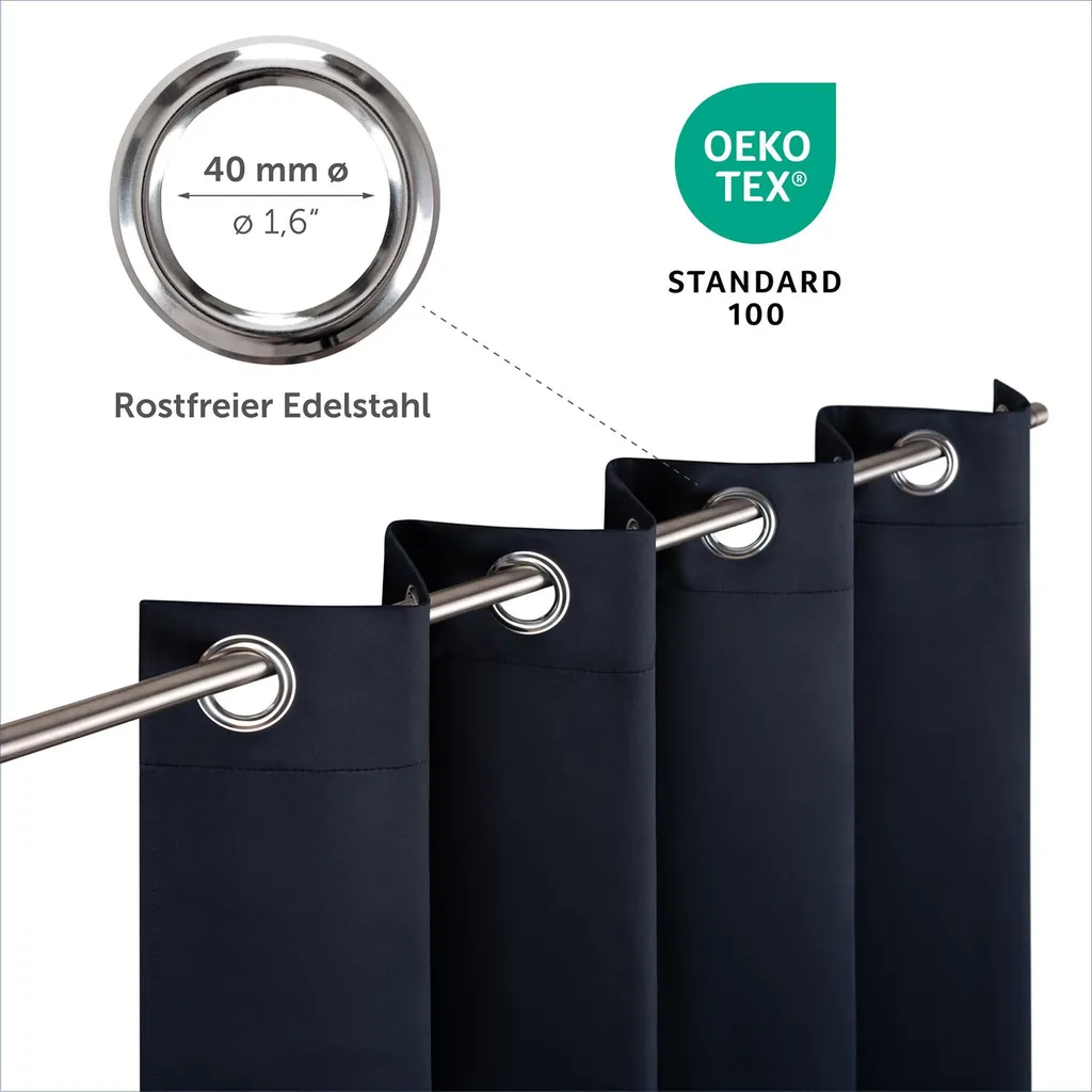 Tende Termiche Blumtal Blu Set 2 Pezzi: Isolamento Freddo e Privacy - 2