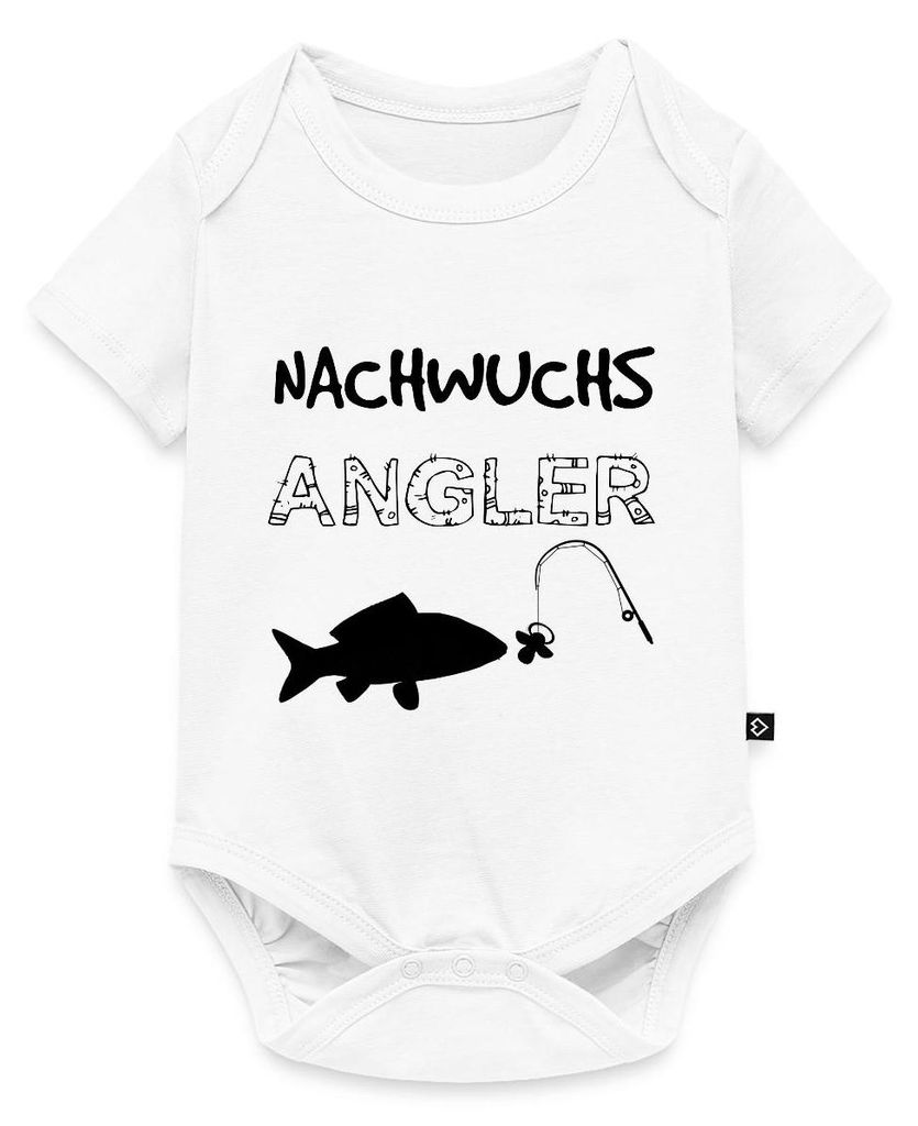 Spreadshirt Nachwuchs Angler Angel Geschenk Zur Geburt Angler Kurzarm Tages Baby Body, 92 (1,5 - 2 Jahre), Weiß