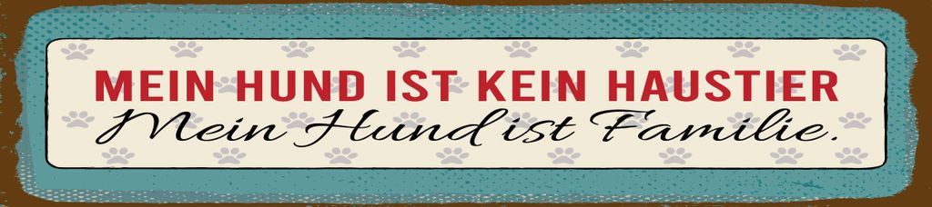 vianmo Holzschild 10x46 cm Mein Hund ist Familie
