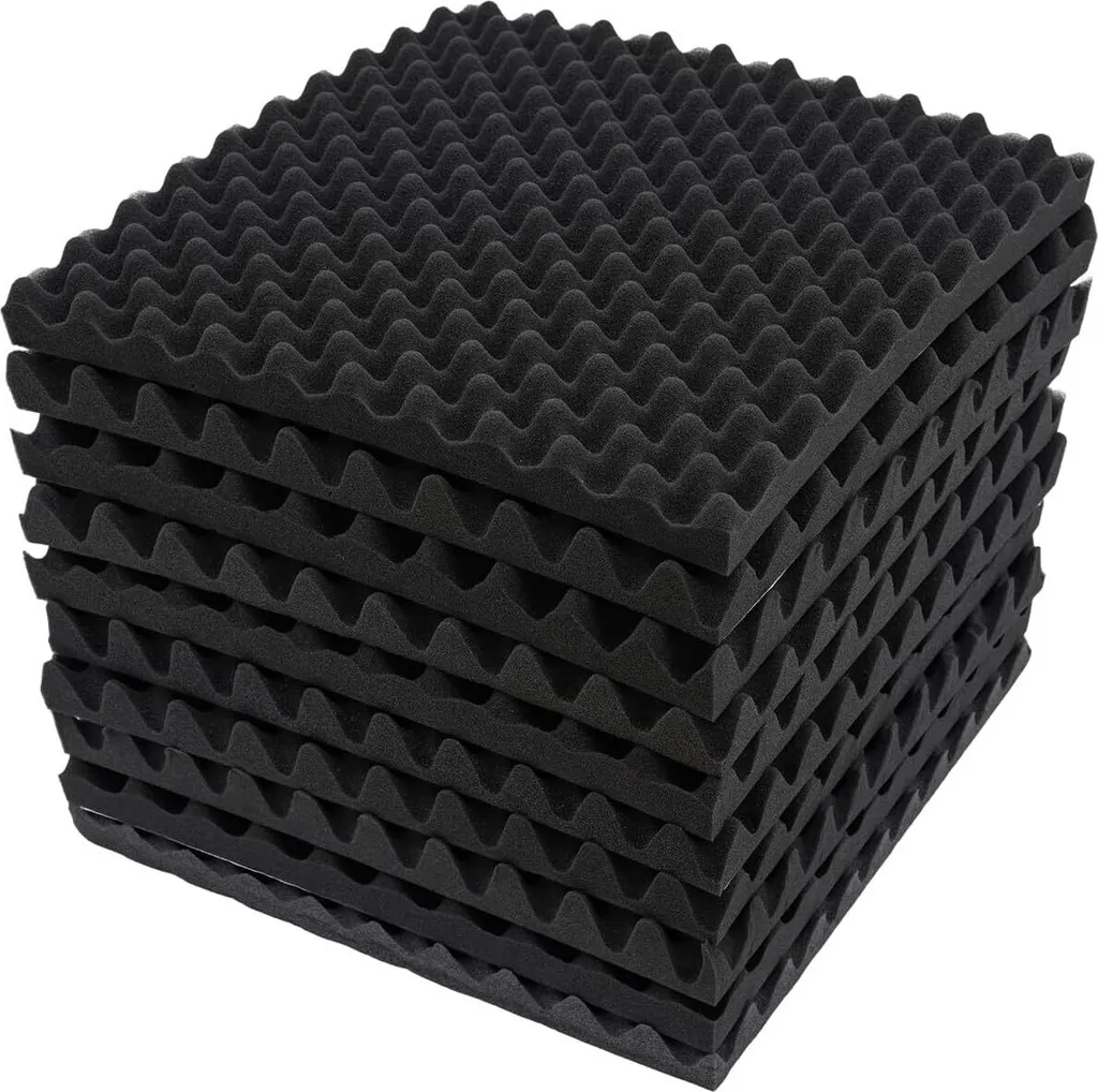Absorbeurs de son en mousse - Tapis isolation acoustique noir x10