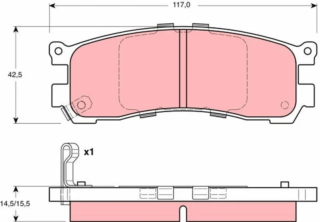 Plaquettes de frein TRW GDB3179 anti-bruit pour MPV I - Réf J0Y126443ZB