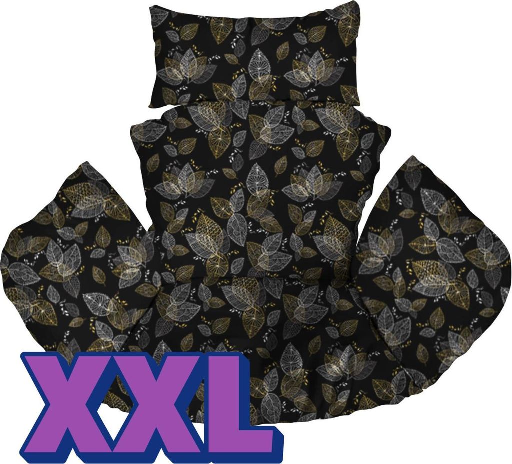 Hängesessel Kissen, XXL, Polster, Auflage für Polyrattan & Rattan Hängeschaukel, Rückenkissen für Hängesitz, Blätter [114]