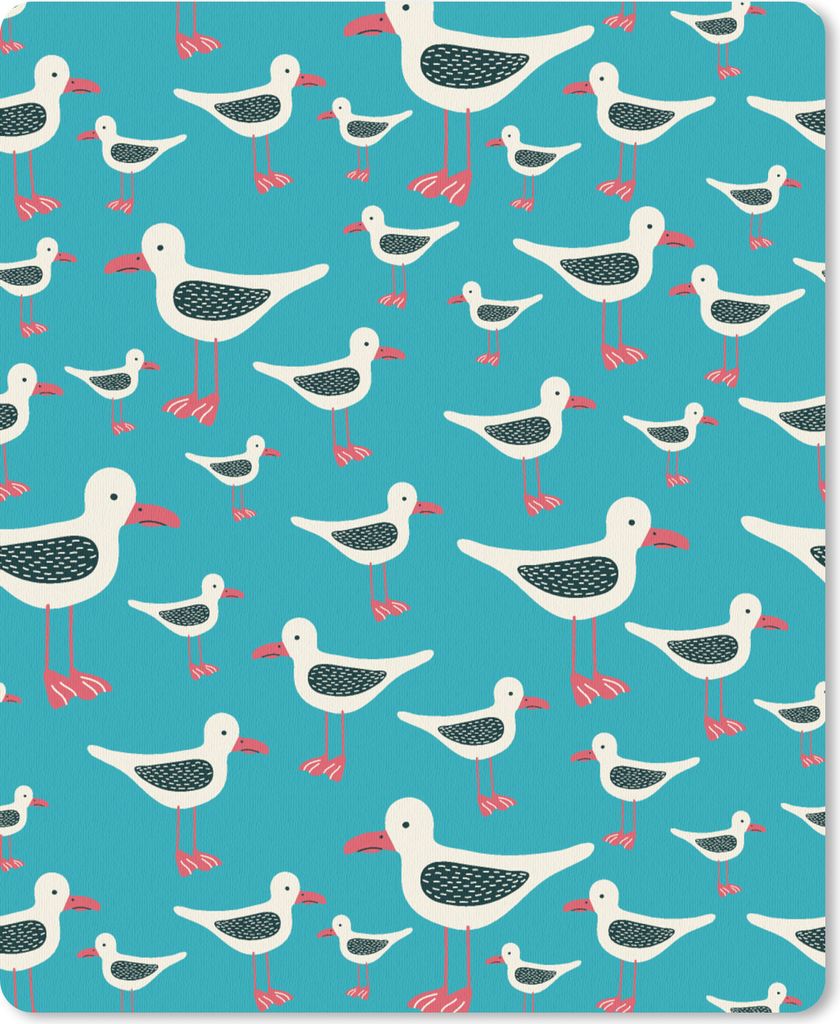 MuchoWow Mauspad Mousepad Retro - Möwe - Schnittmuster - Kind 19x23 cm - Mousepads - Maus Mat - Pad - Mausunterlage - Mauspads - Spielen