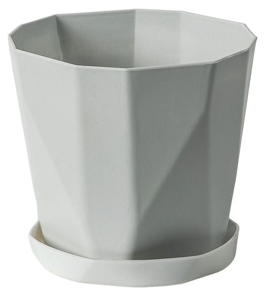 Pflanztopf mit Abflusslöchern, dekorativer Übertopf mit passender Untertasse, moderner Blumentopf für drinnen und draußen, Efeutute, Aloe