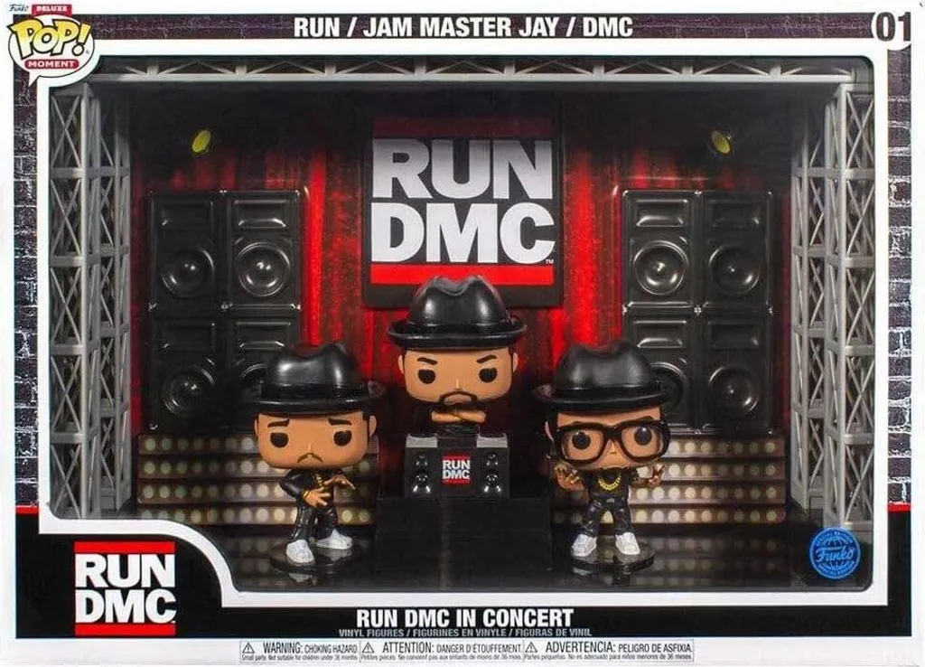 Diorama Funko Pop Run DMC Moments Deluxe avec 3 Figurines en Vinyle