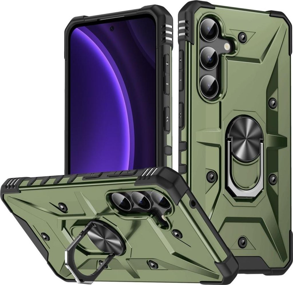 Samsung Galaxy A26 Hülle - Coverup Heavy Duty Back Cover mit Ring Kickstand - Army Green