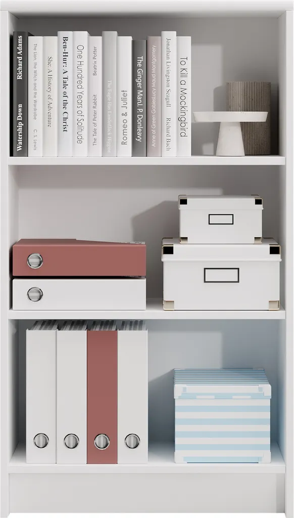 Étagère blanche Lissy 60 cm de large - Meuble robuste 3 compartiments - 3