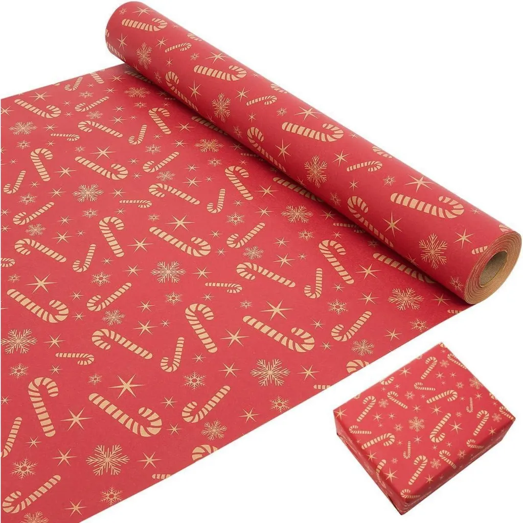 Rouleau papier cadeau Noël 20 mètres kraft pour grands volumes d'envoi