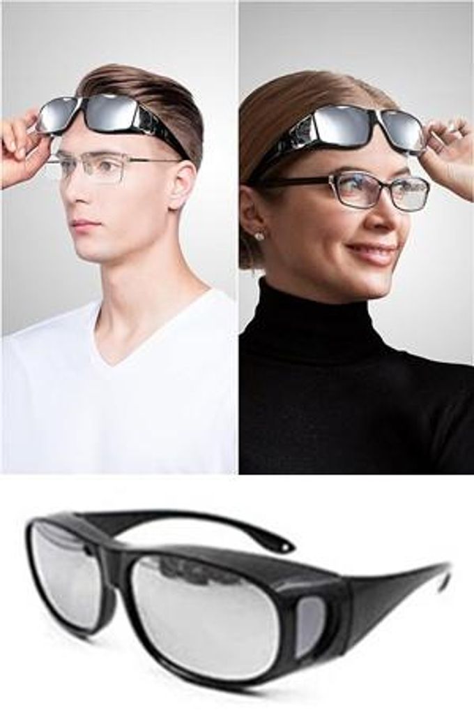 GKA Überziehbrille Sonnenbrille silber verspiegelt für Produktbild 