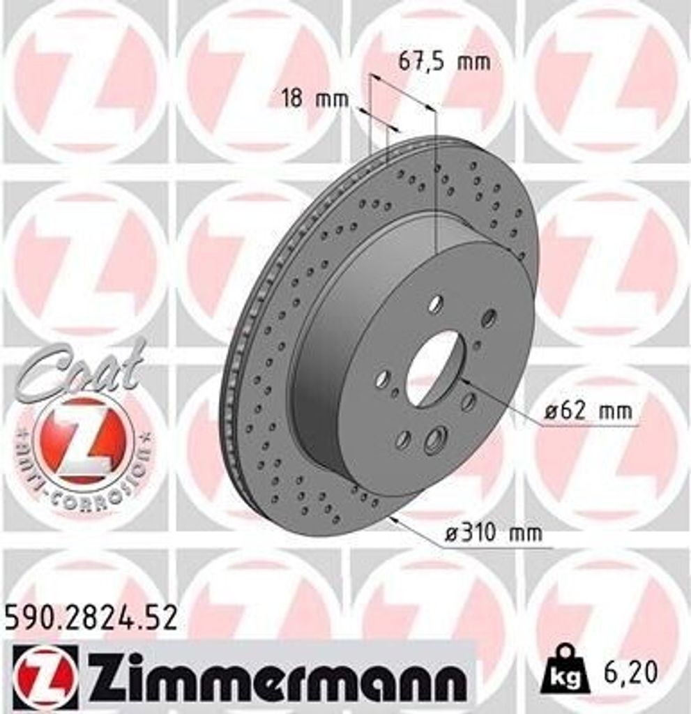 ZIMMERMANN 590.2824.52 - Bremsscheibe für GS (S19), IS C (GSE2), IS II (E2), IS III (E3)