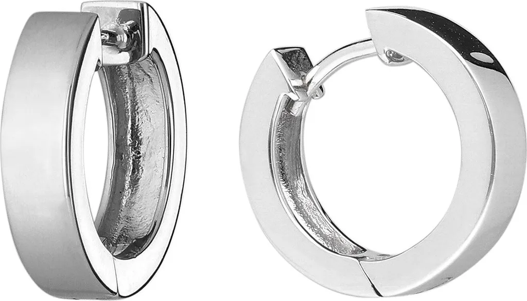 Créoles en argent 925 unisexe trendor 41577, anneaux classiques 17 mm