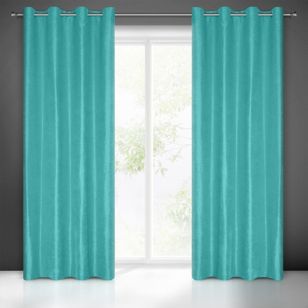 Vorhang ADA türkis 135x250 cm Ösen Ösenvorhang