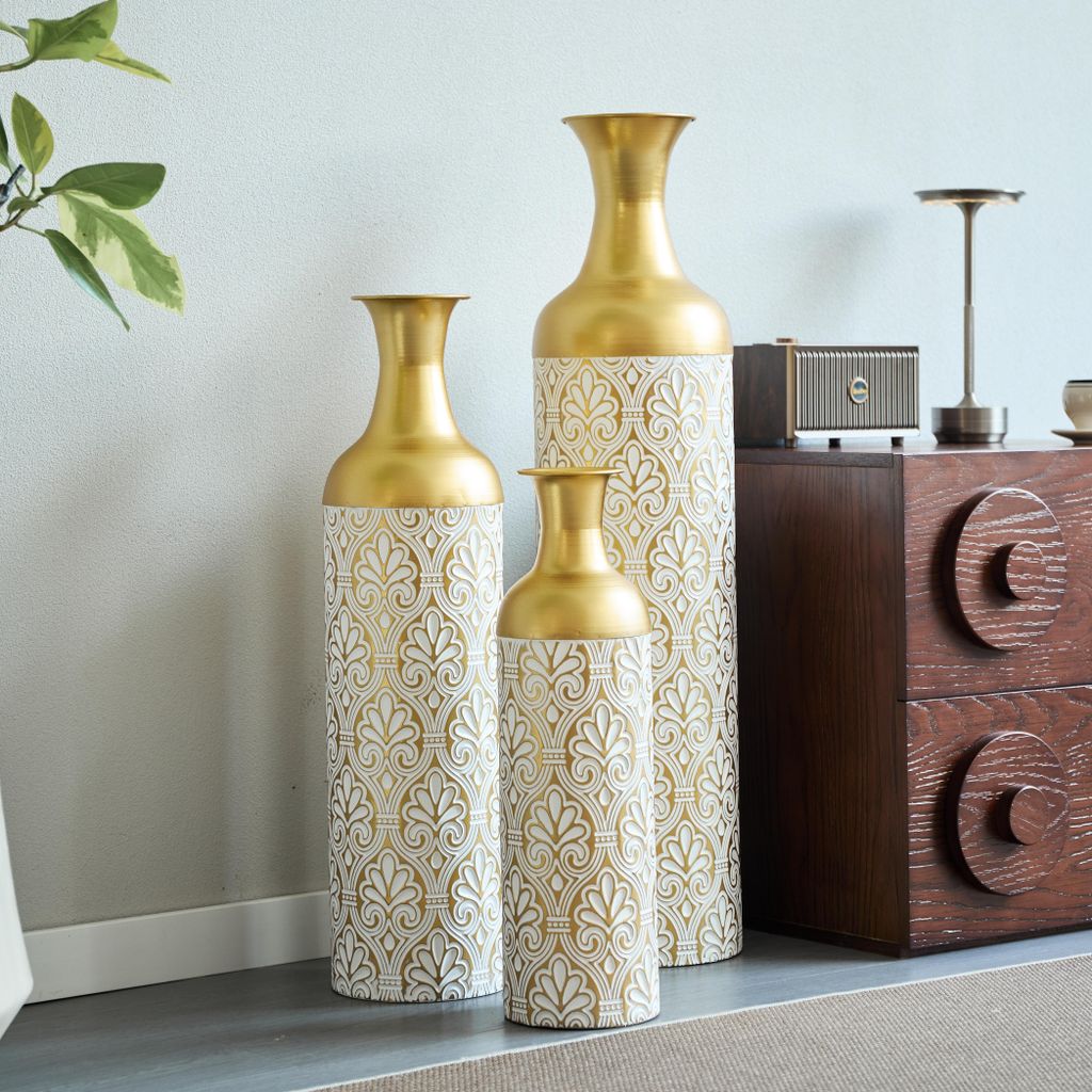 Große Bodenvasen Gold 3er Set 50/66/83cm, Dekorative Produktbild 