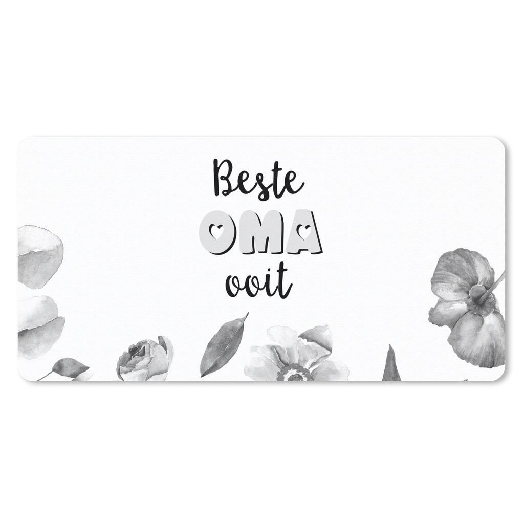 MuchoWow Schreibtischunterlage Sprüche - Zitate Beste Oma aller Zeiten - Blumen - Muttertagsgeschenk - Oma - schwarz-weiß 80x40 cm - XXL Mauspa...