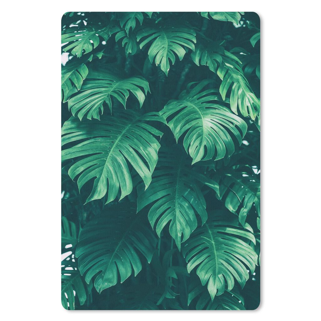 MuchoWow Mauspad Mousepad Monstera - Blätter - Pflanzen - Dschungel - Natur 18x27 cm - Mousepads - Maus Mat - Pad - Mausunterlage