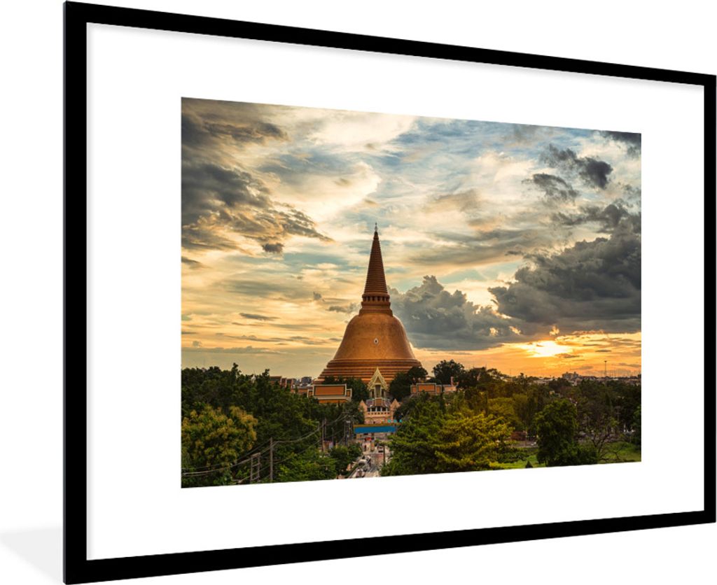 MuchoWow Gerahmtes Poster Thailand - Pflanzen - Sonne 90x60 cm - Poster mit Schwarzem Bilderrahmen Wandposter Rahmen Foto Bilder - Wanddekoration...