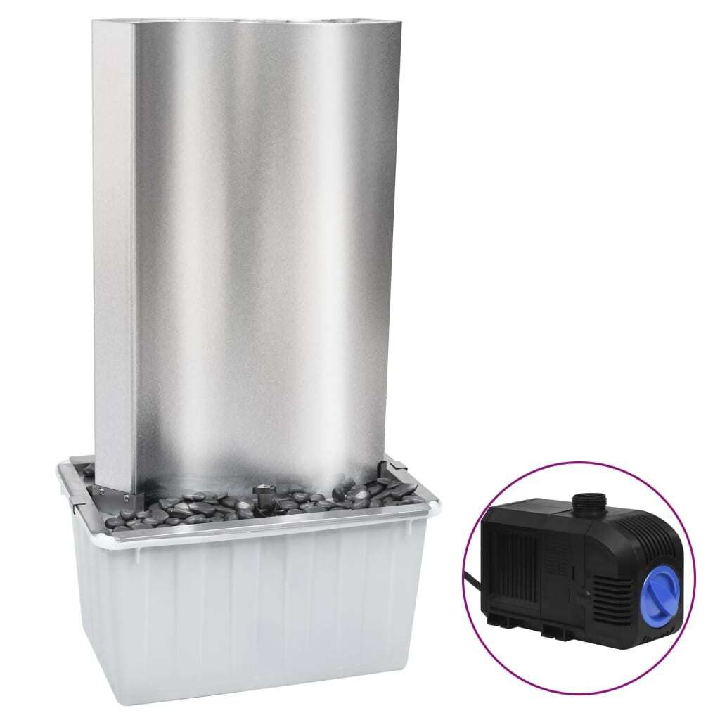 vidaXL Zahradní fontána stříbrná 60,2x37x122,1 cm nerezová Obrázek produktu 