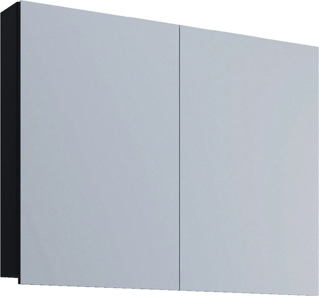 Armoire de toilette noire 60cm VCM VCB 1 avec miroir et étagère réglable