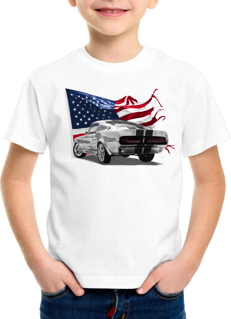 style3 Stars and Stripes Muscle Car Kinder T-Shirt eleanor fastback
