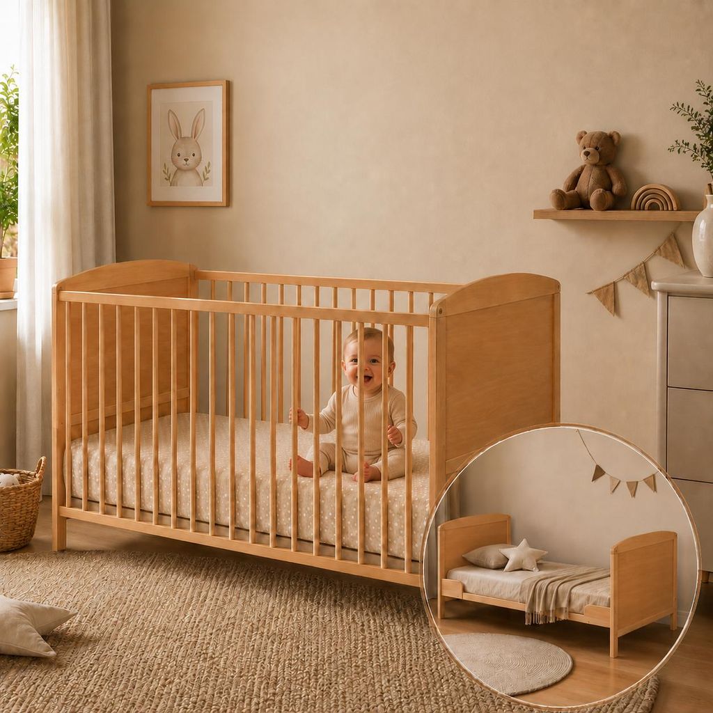 Best For Kids Gitterbett Natur 2 in 1 Patrick 70x140 cm Produktbild 