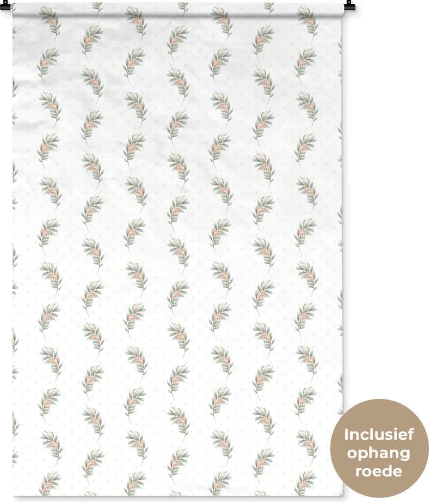MuchoWow Wandteppich Wandbehang Blumen - Stecklinge - Pastell 120x180 cm Tapisserie Dekoration Wandtuch - Schlafzimmer - Dekorationen für das Haus